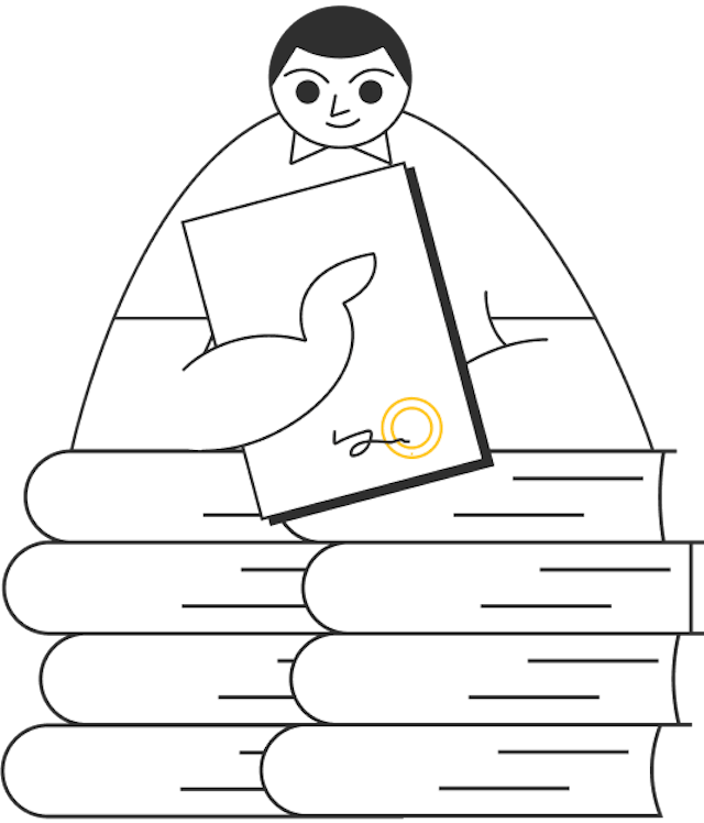 A graphic of the Statrys boy holding a certificate