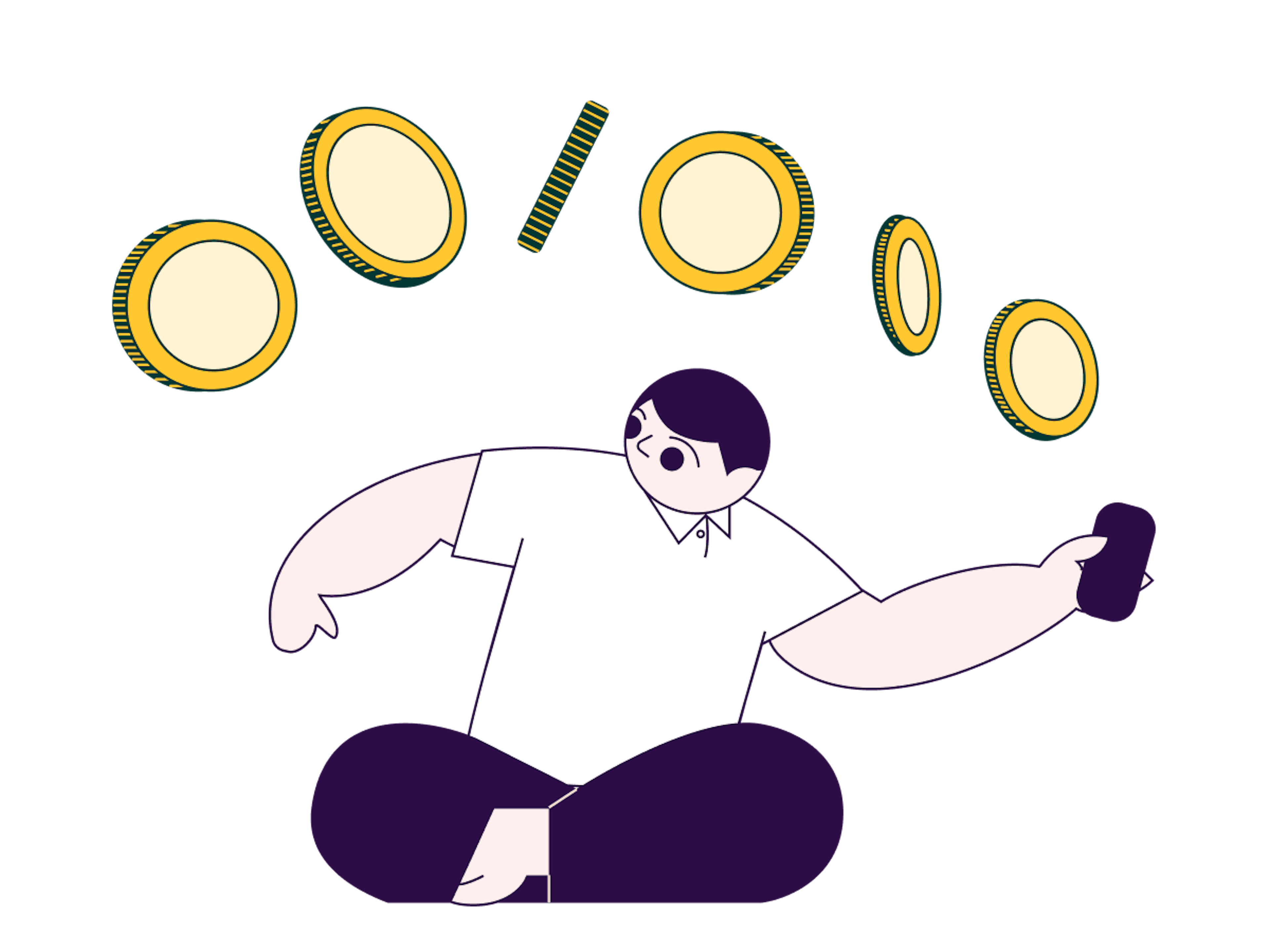 man with coins
