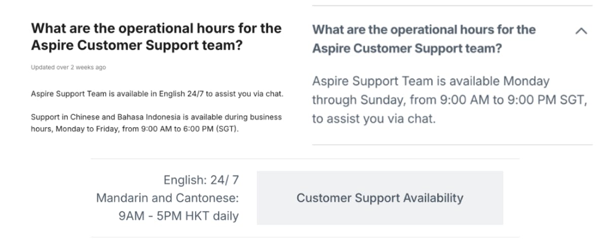 Aspire HK customer support availability inconsistency