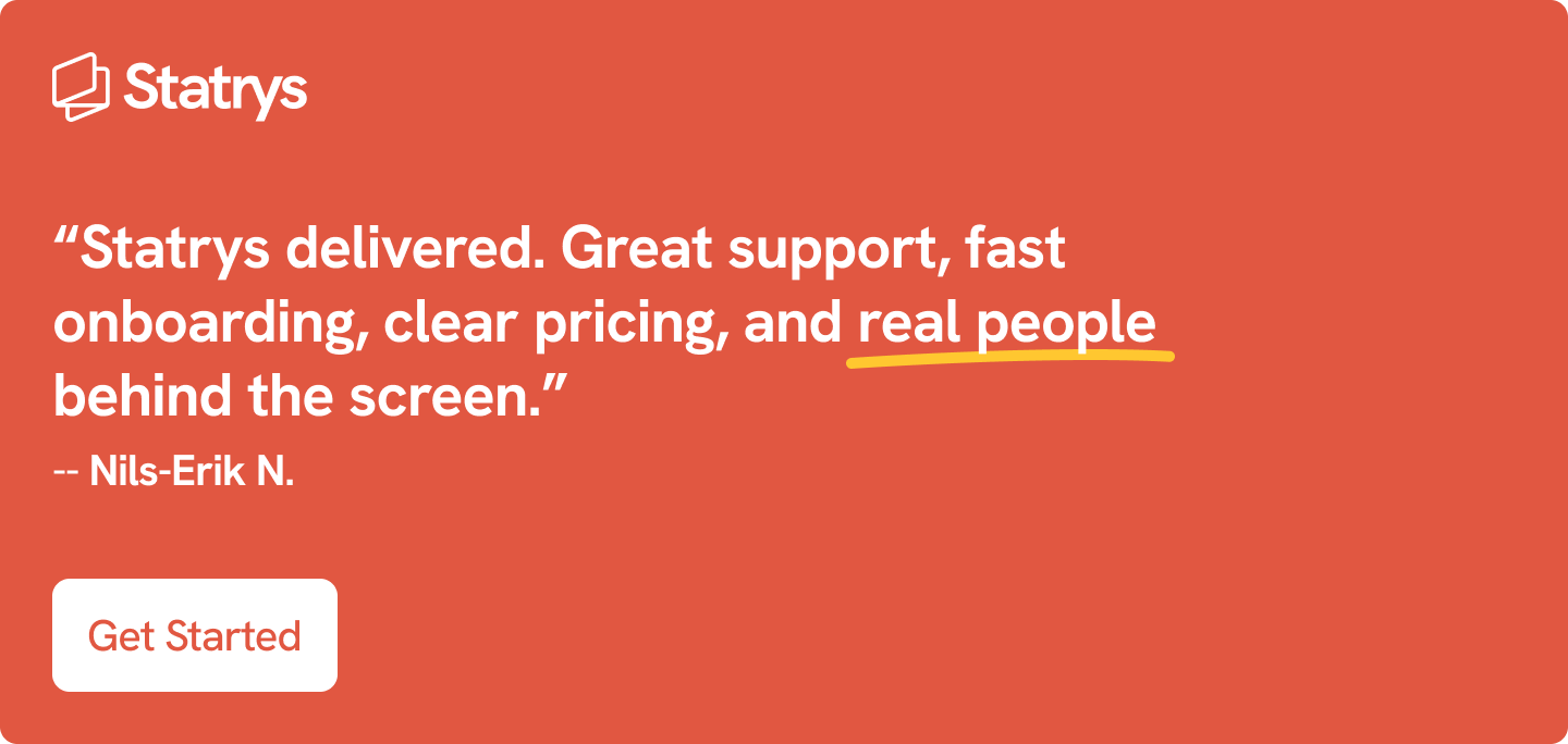 Quote by Nils-Erik N. about Statrys (in red)