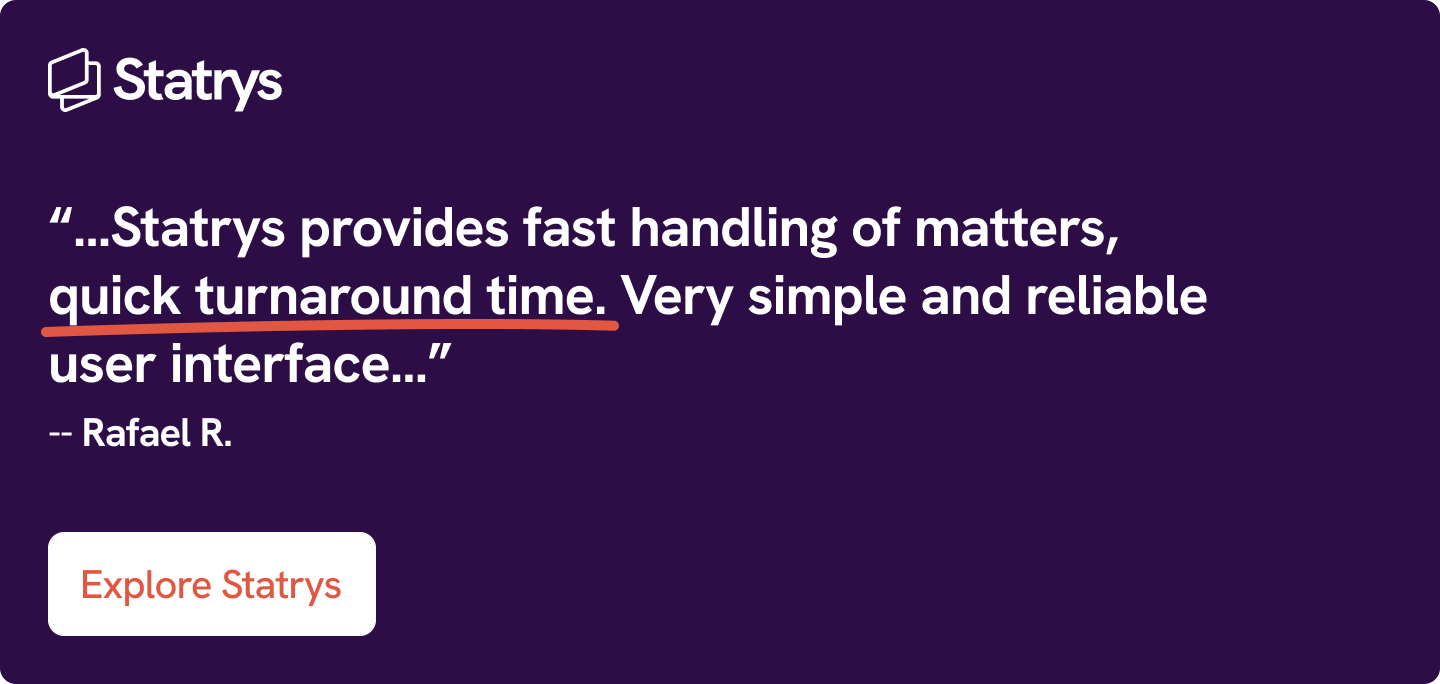 Quote by Rafael R. about Statrys (in purple)