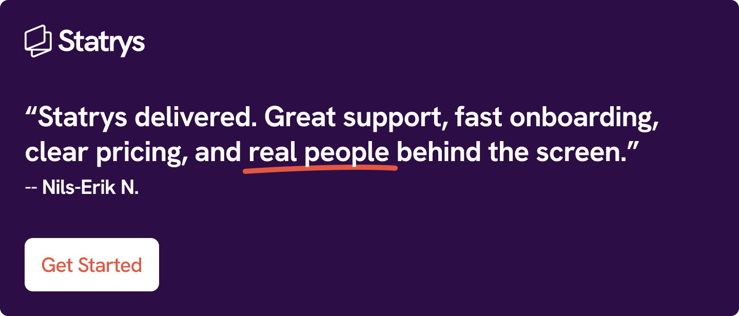 Quote by Nils-Erik N. about Statrys (in purple)