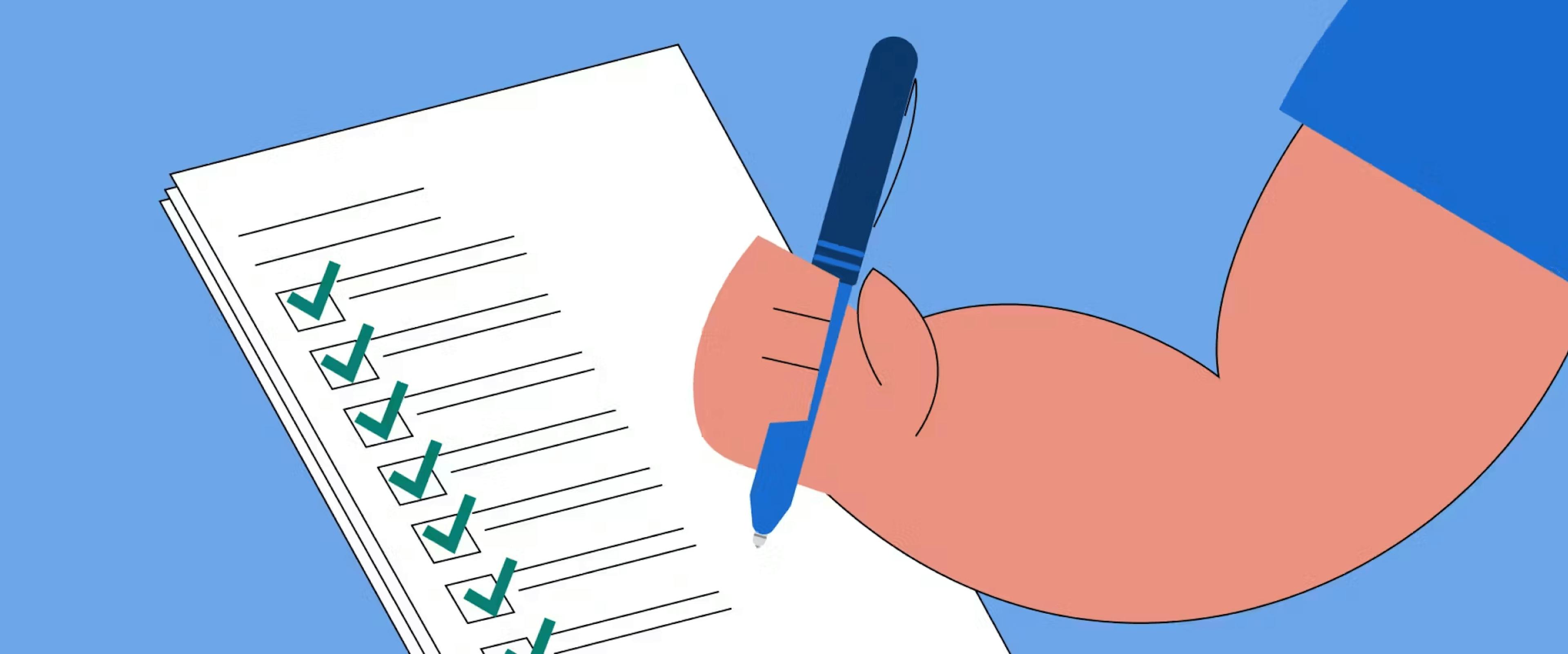 Man doing a checklist