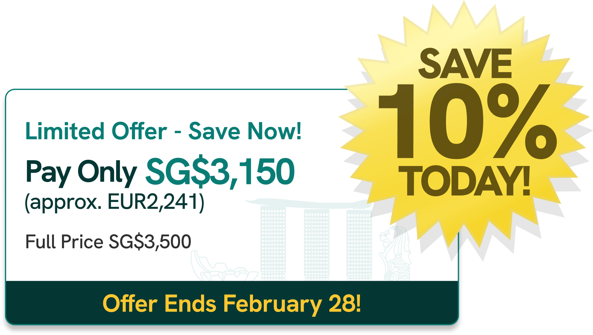 Singapore company creation promotion 10% discount, ends on 28 February 2026