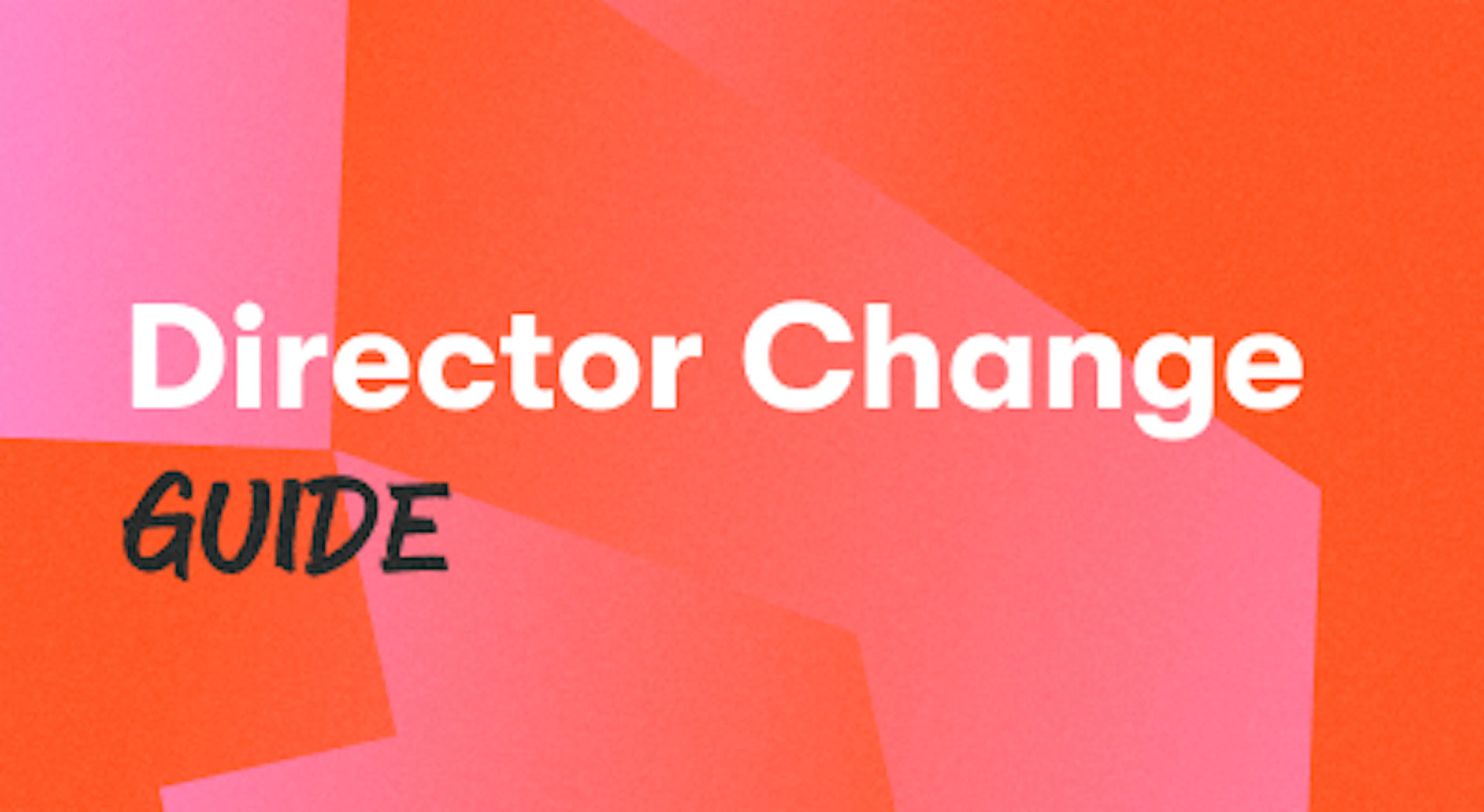 A background with a text titled "Director Change Guide"
