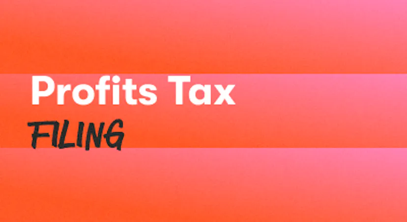 A background with a text titled "Profits Tax Filling"