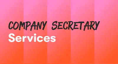 A background with text titled "Company Secretary Services"