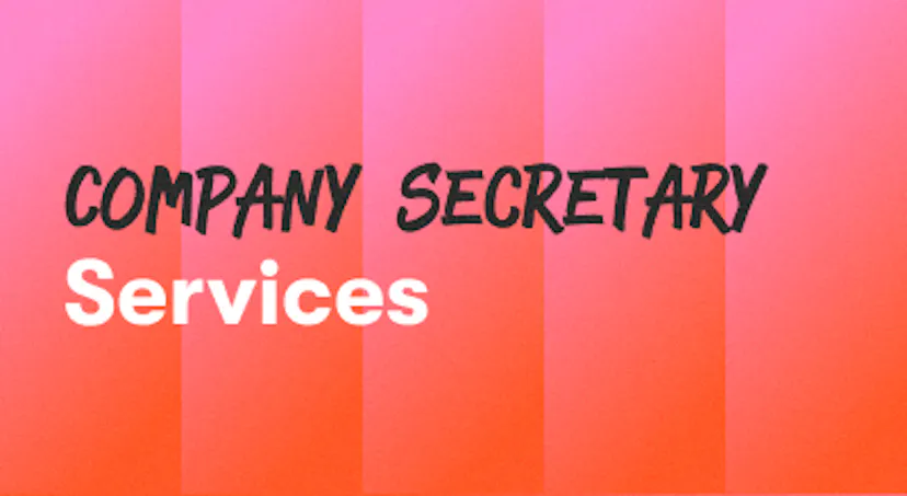 A background with text titled "Company Secretary Services"