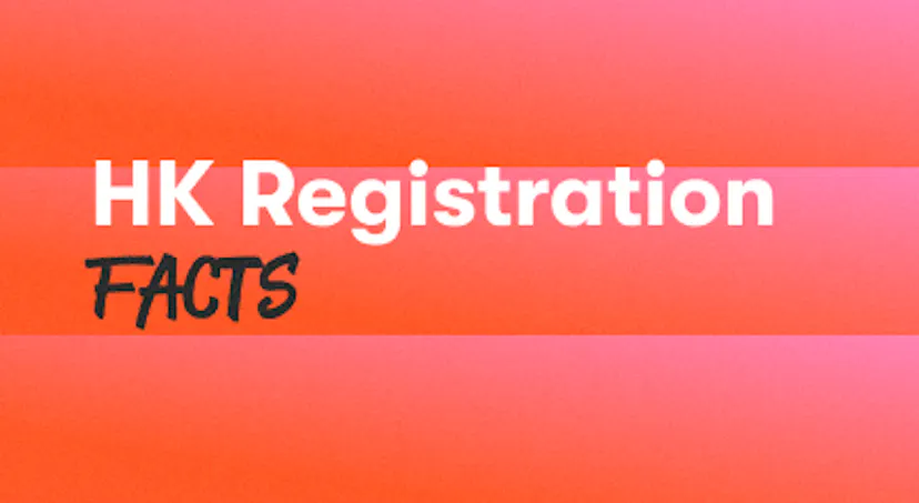 A background with a text titled "HK Registration Facts"
