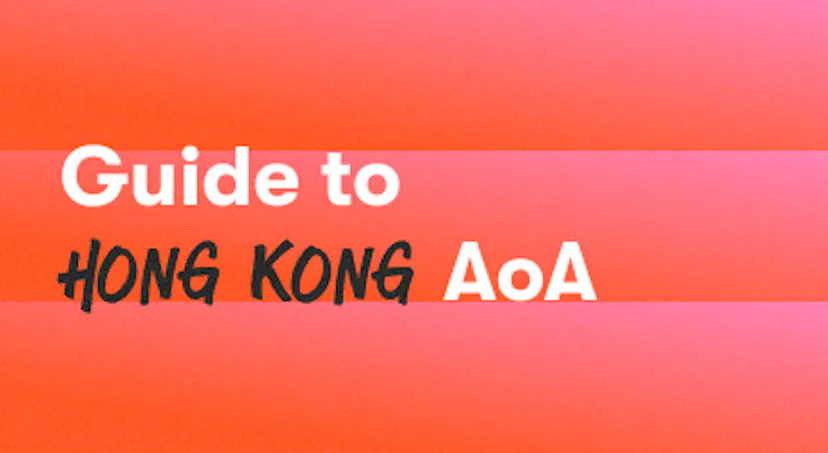background with a text titled "Guide to Hong Kong AoA (Aritcle of Associations)"