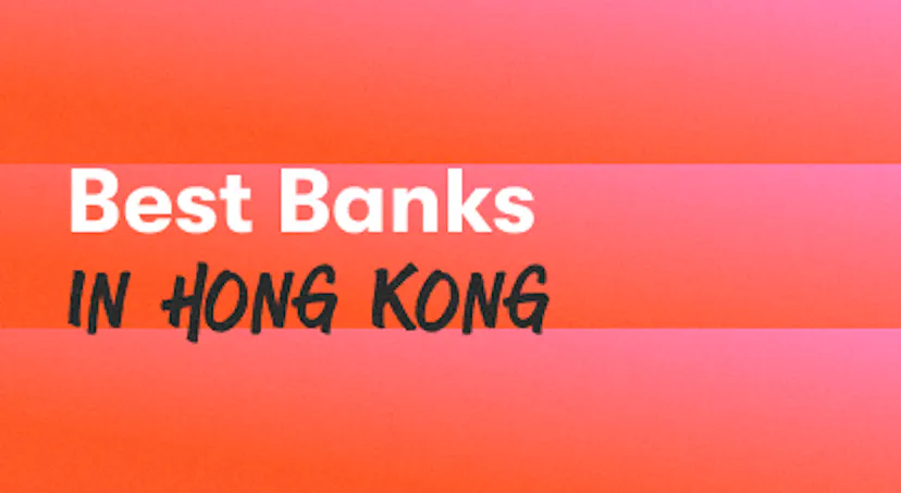 A background with a text titled "Best bank in Hong Kong"