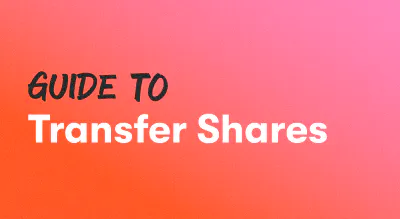 A background with a text titled "Guide to Transfer Shares"
