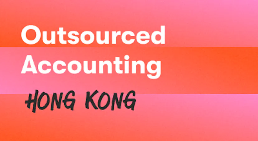 A background with a text titled "Outsourced Accounting Hong Kong"