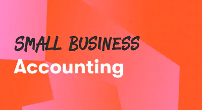 A background with a text titled "Small Business Accounting"