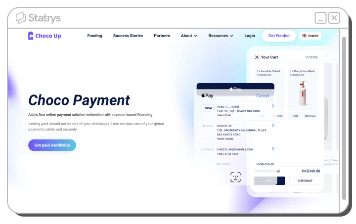 Screenshot of Choco Payment's website