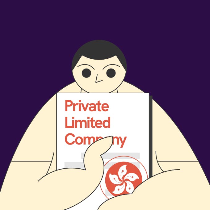 an illustration of statrys mascot holding a book that says private limited company