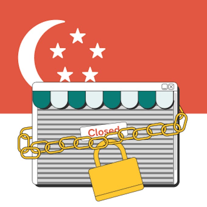 A business in Singapore closed down
