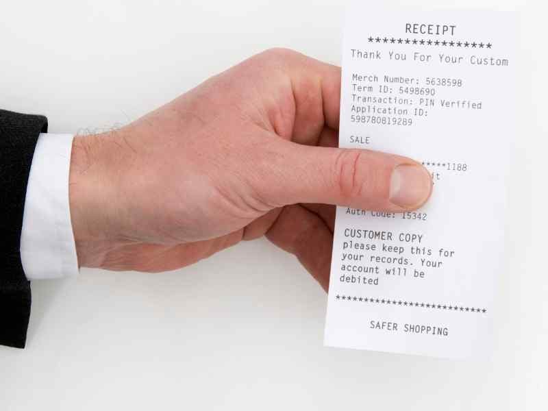Offline receipts examples
