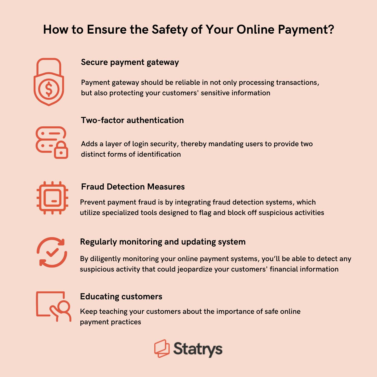 illustration showing how to ensure the safety of your online payment