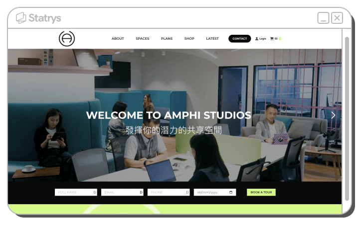A screenshot of Amphi Studios' website
