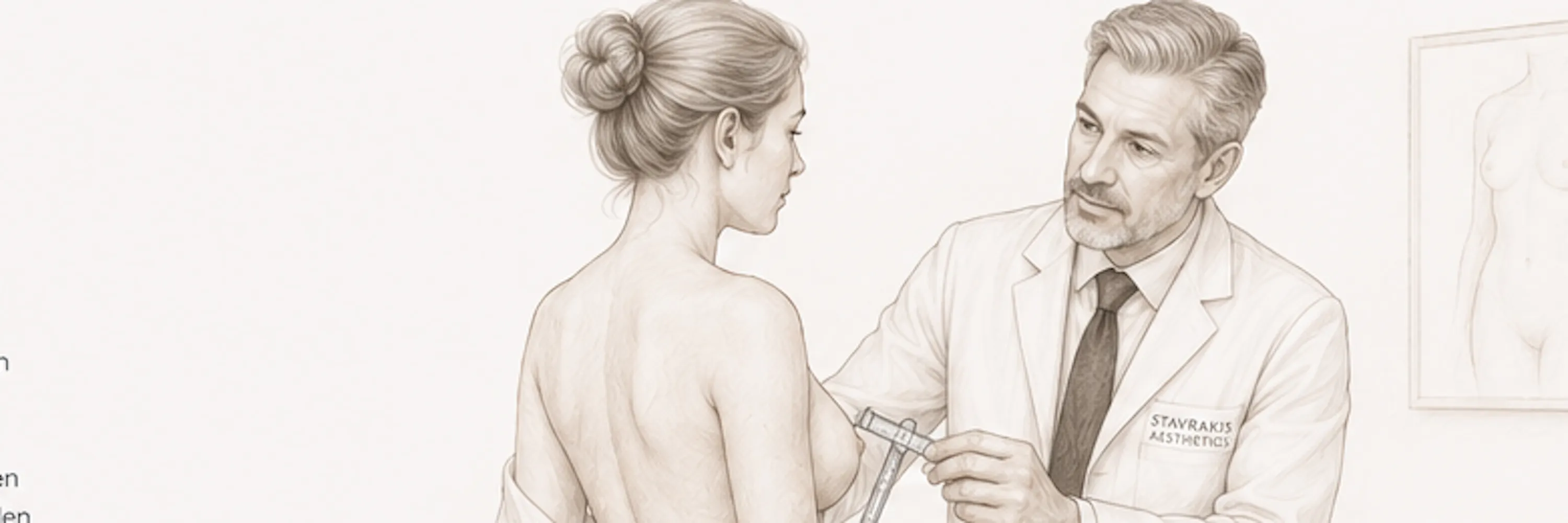 Grafische Illustration eines Beratungsgesprächs zwischen Arzt und Patientin