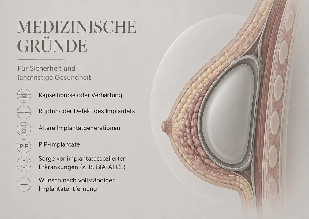 Grafische KI-Illustration zu medizinischen Gründen für einen Implantatwechsel