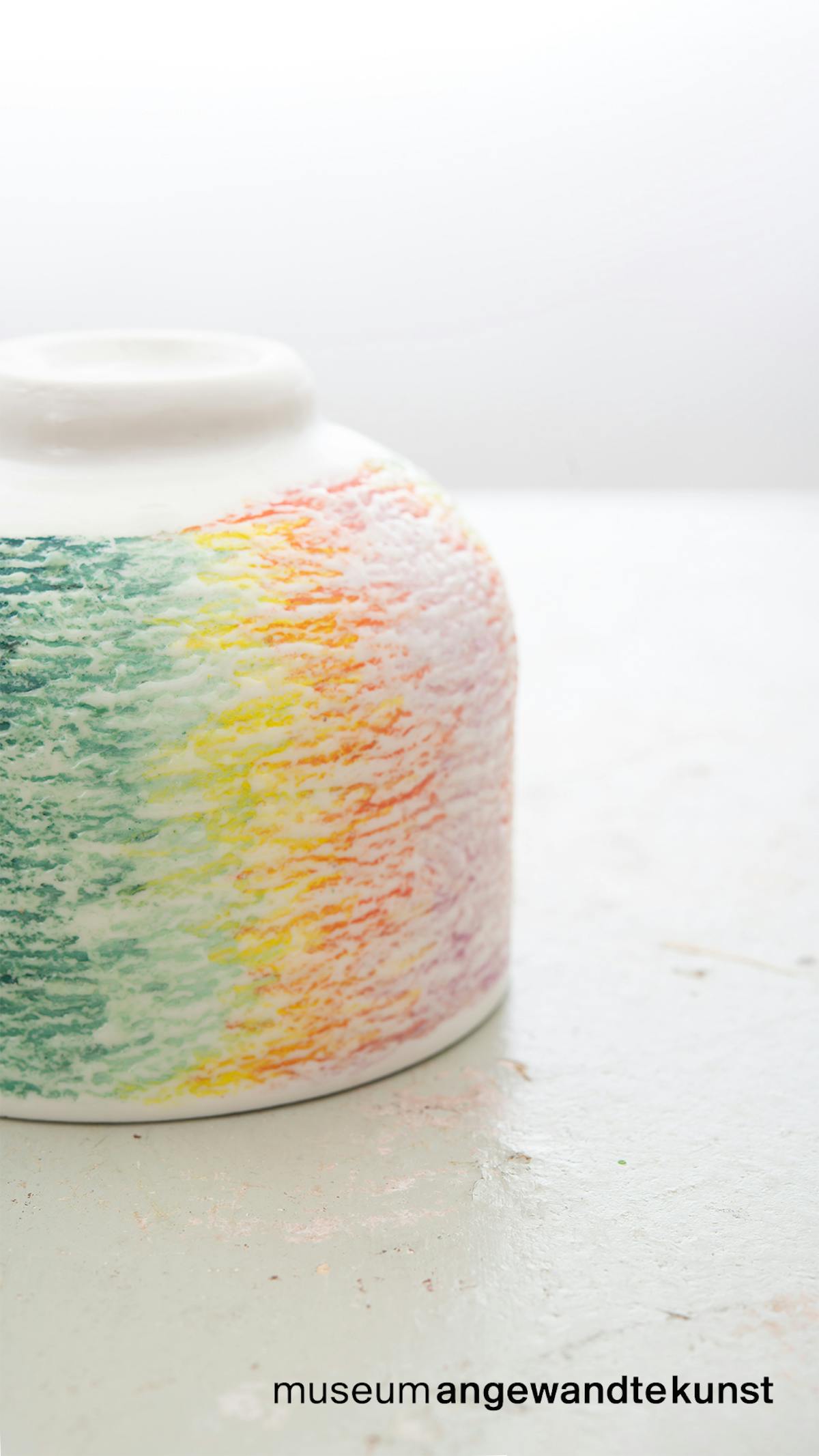 Rainbow bowl glaze detail