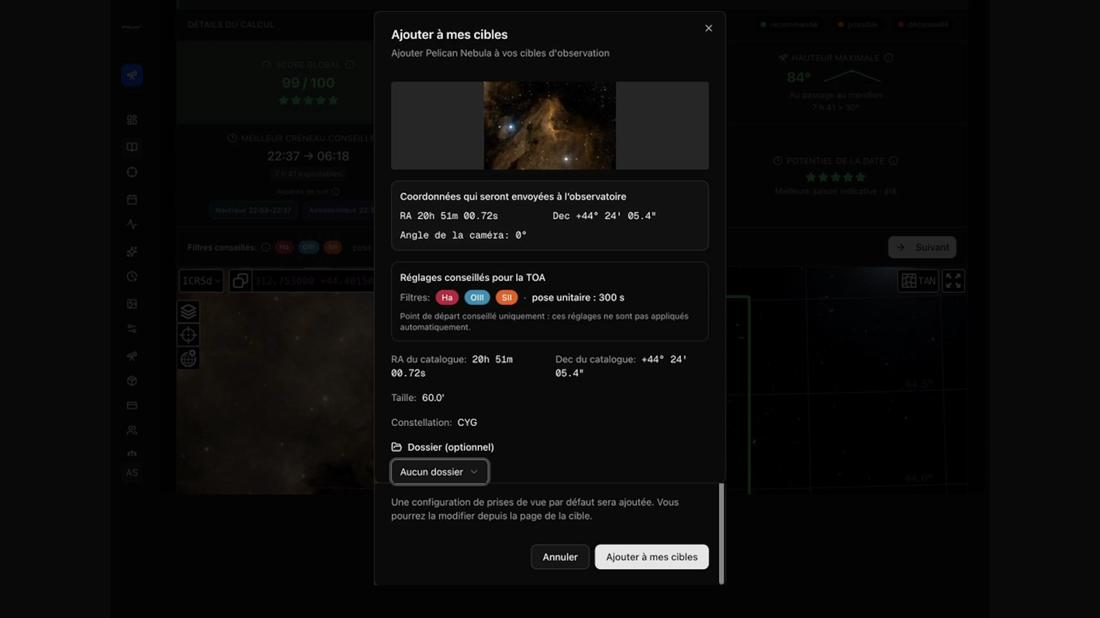 Validation du cadrage avant l’ajout de M31 à RoboTarget.
