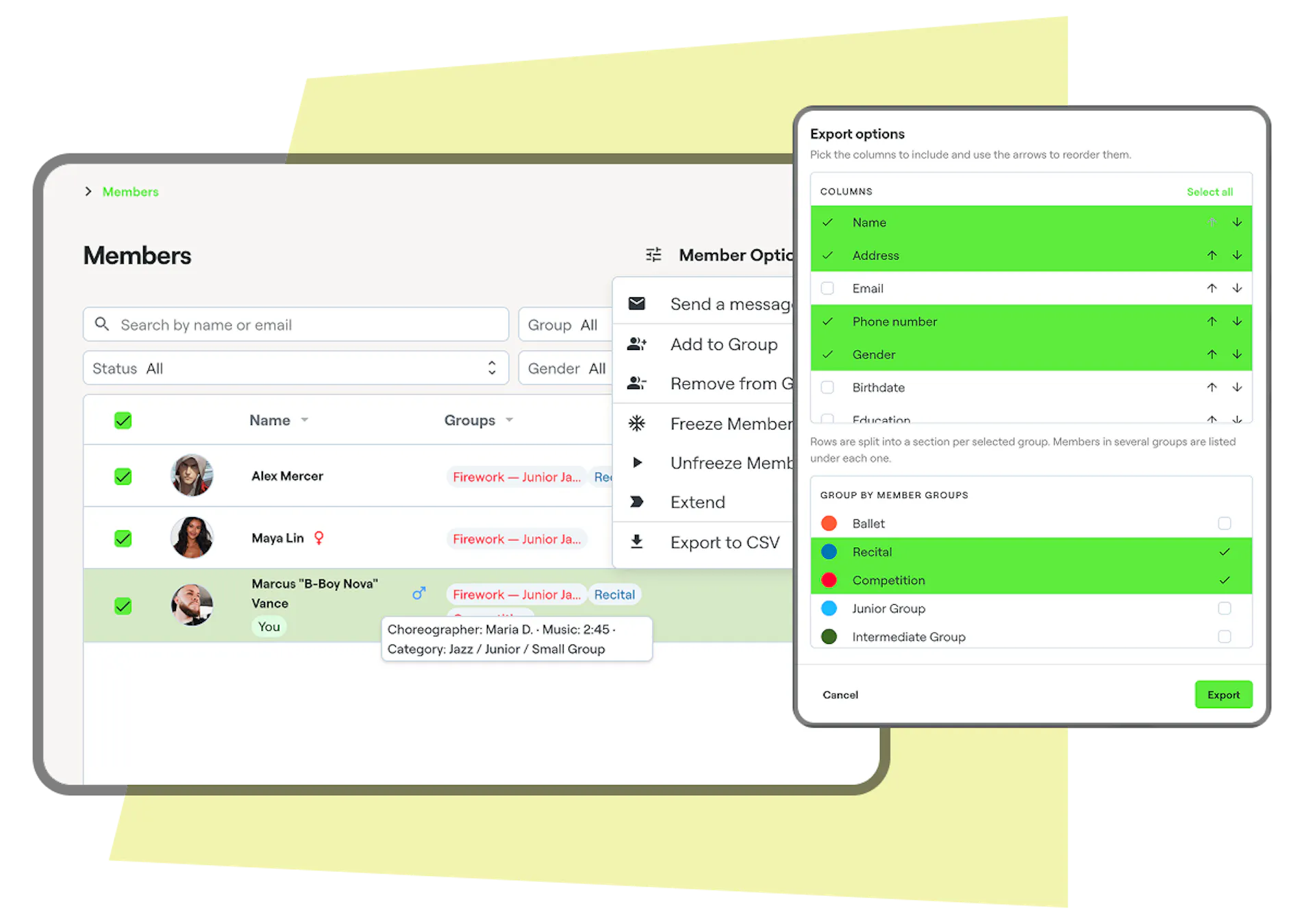 Manage all member groups