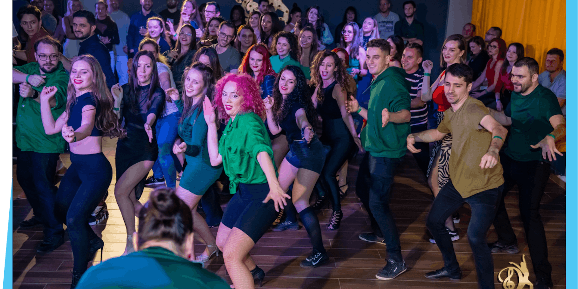 Group of people dancing at a party