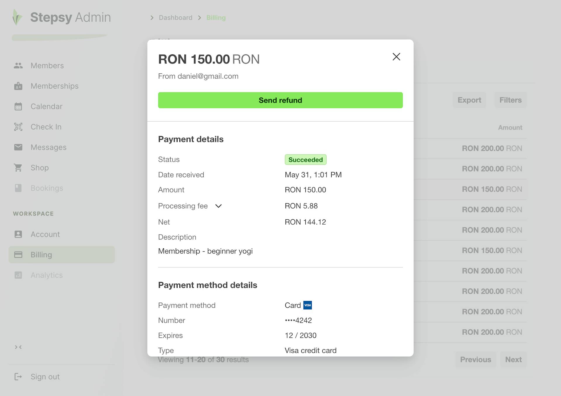 stepsy platform billing management