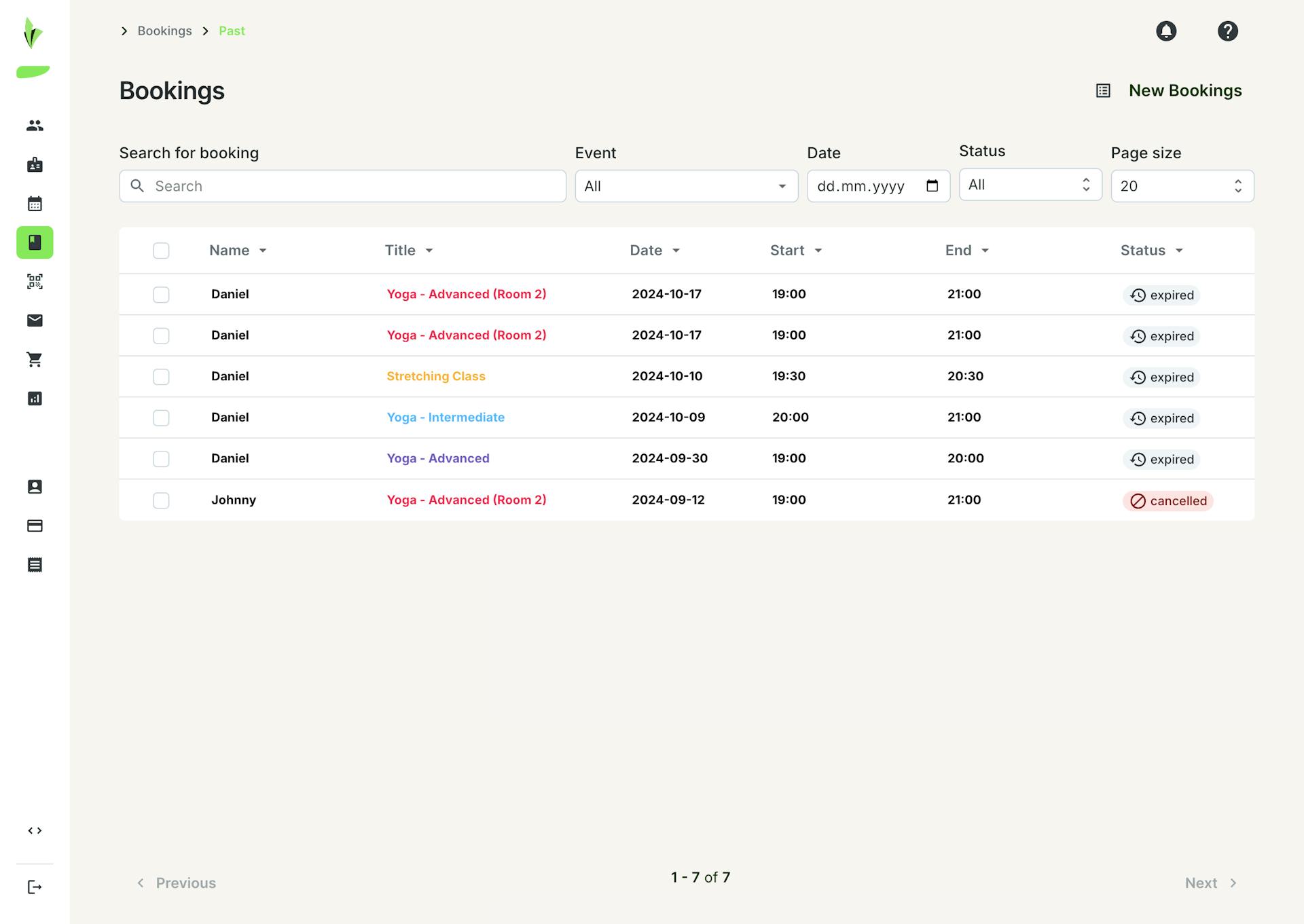 organize bookings