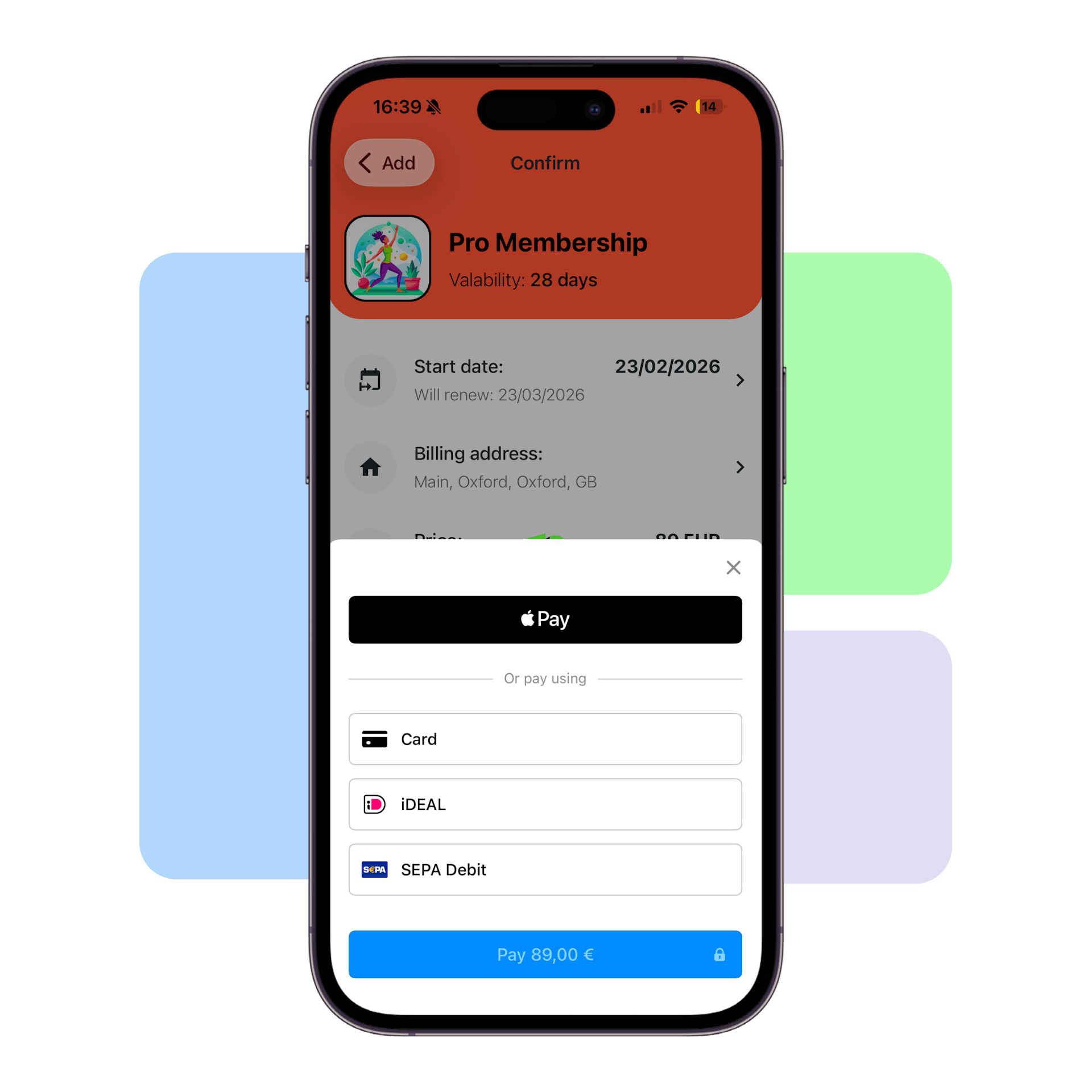 mobile memberships checkout
