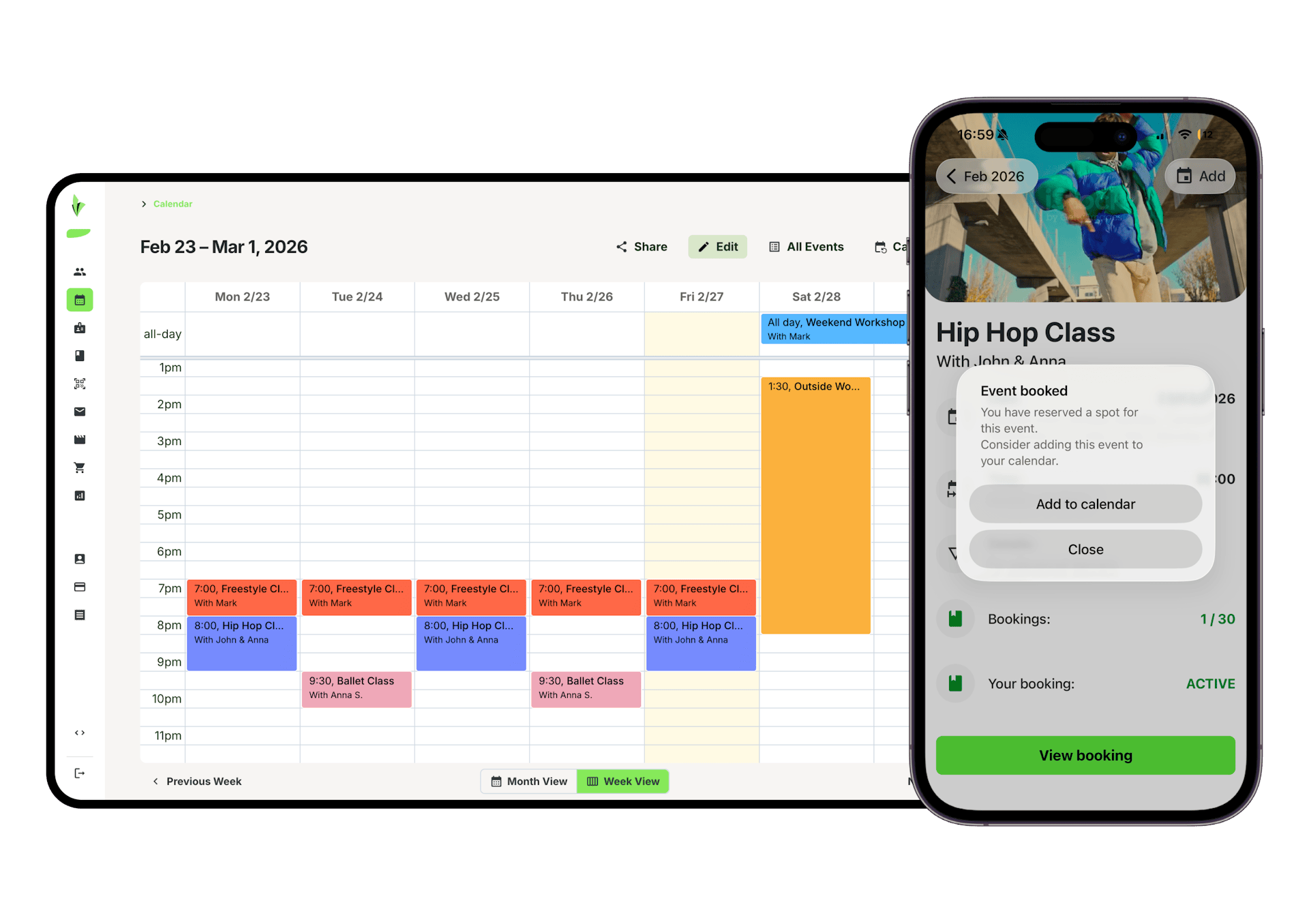 bookings and waitlists software