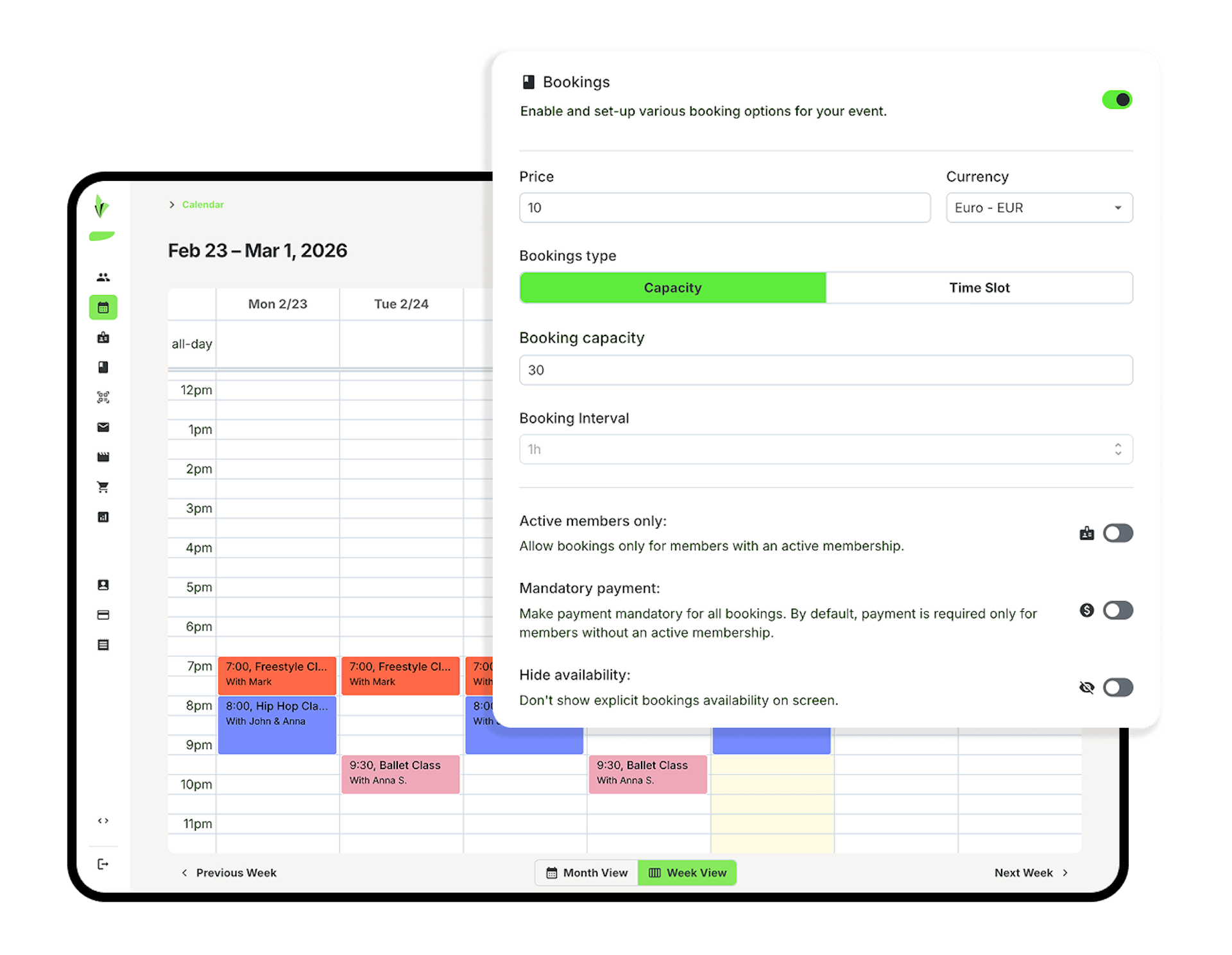 fully customizable bookings software