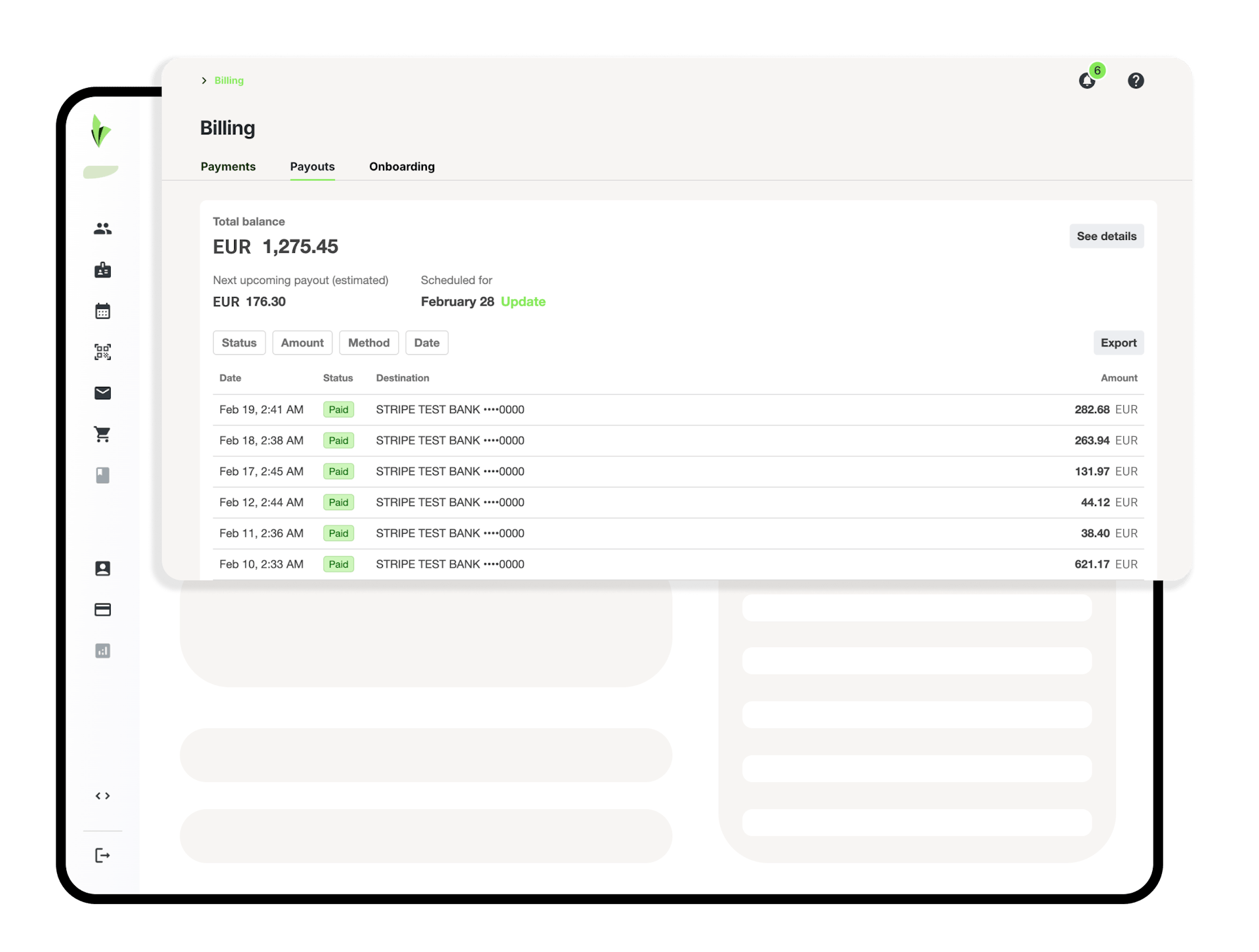 billing reports dashboard