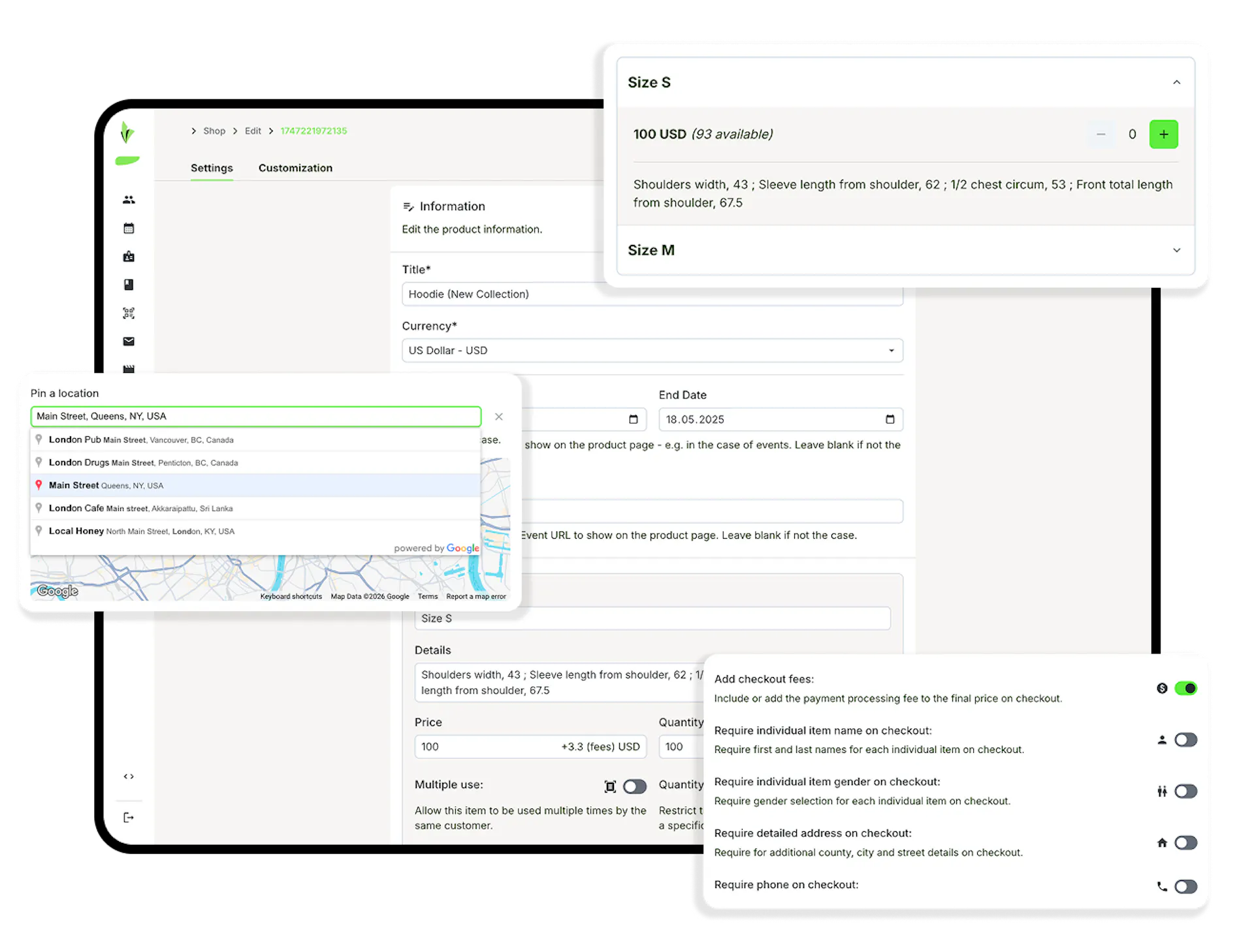 online shop customization