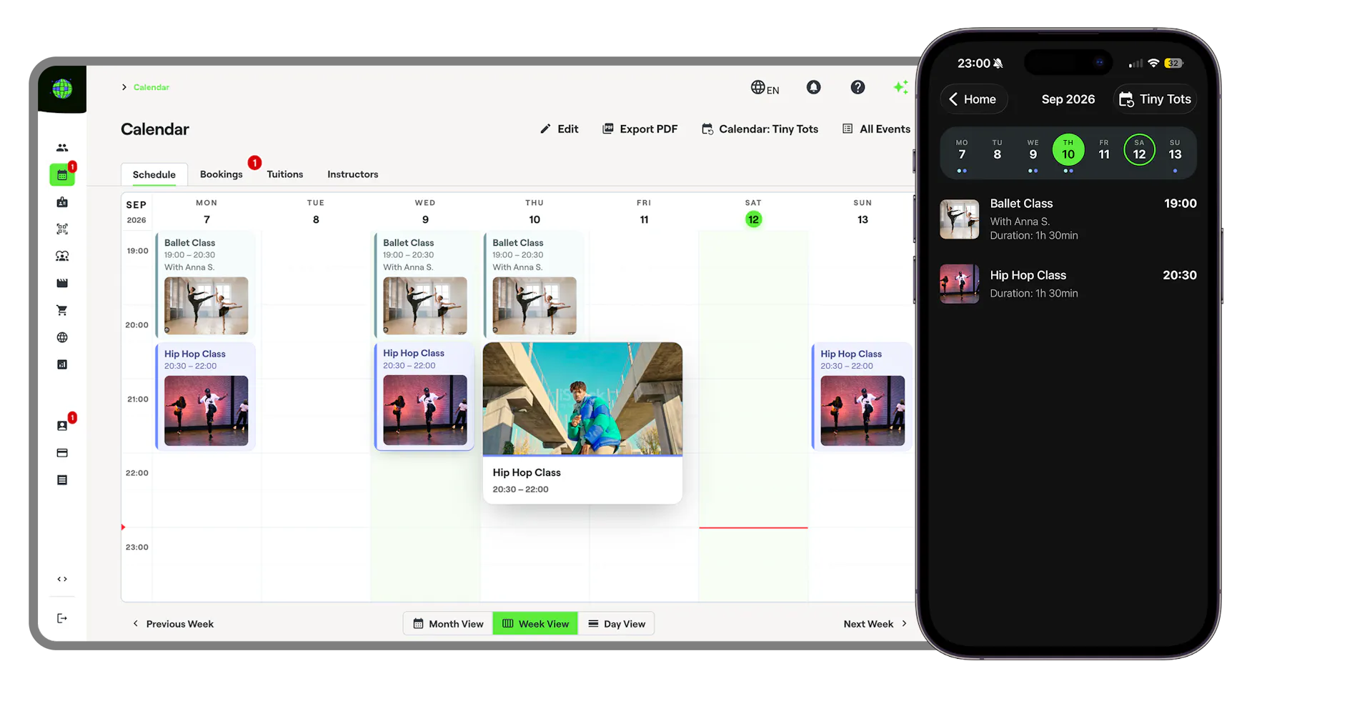 class scheduling dashboard