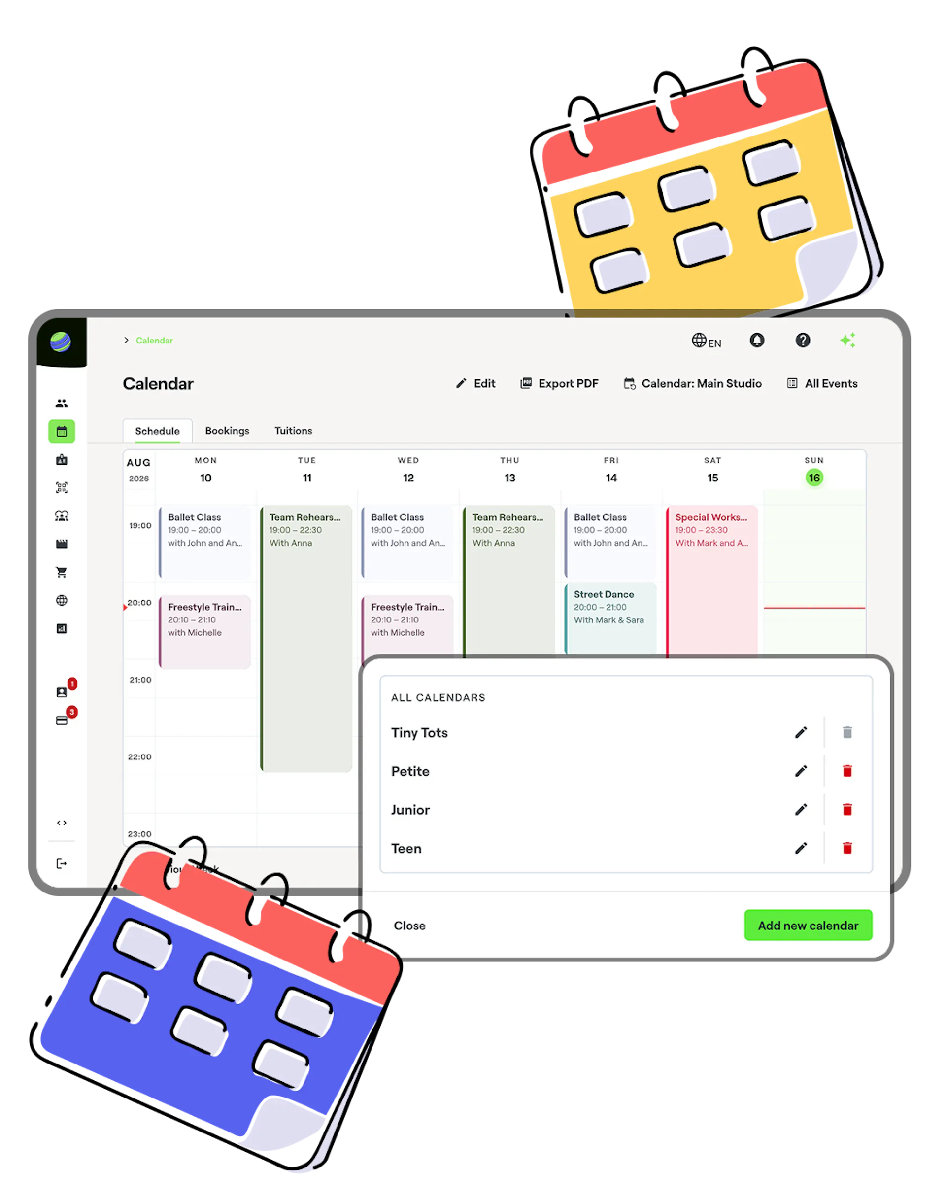 manage multiple calendars