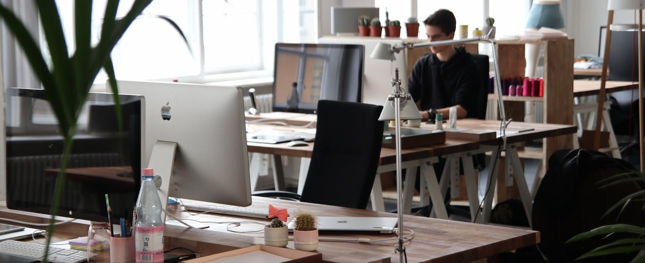 Office workspace where stocktrace software is developed