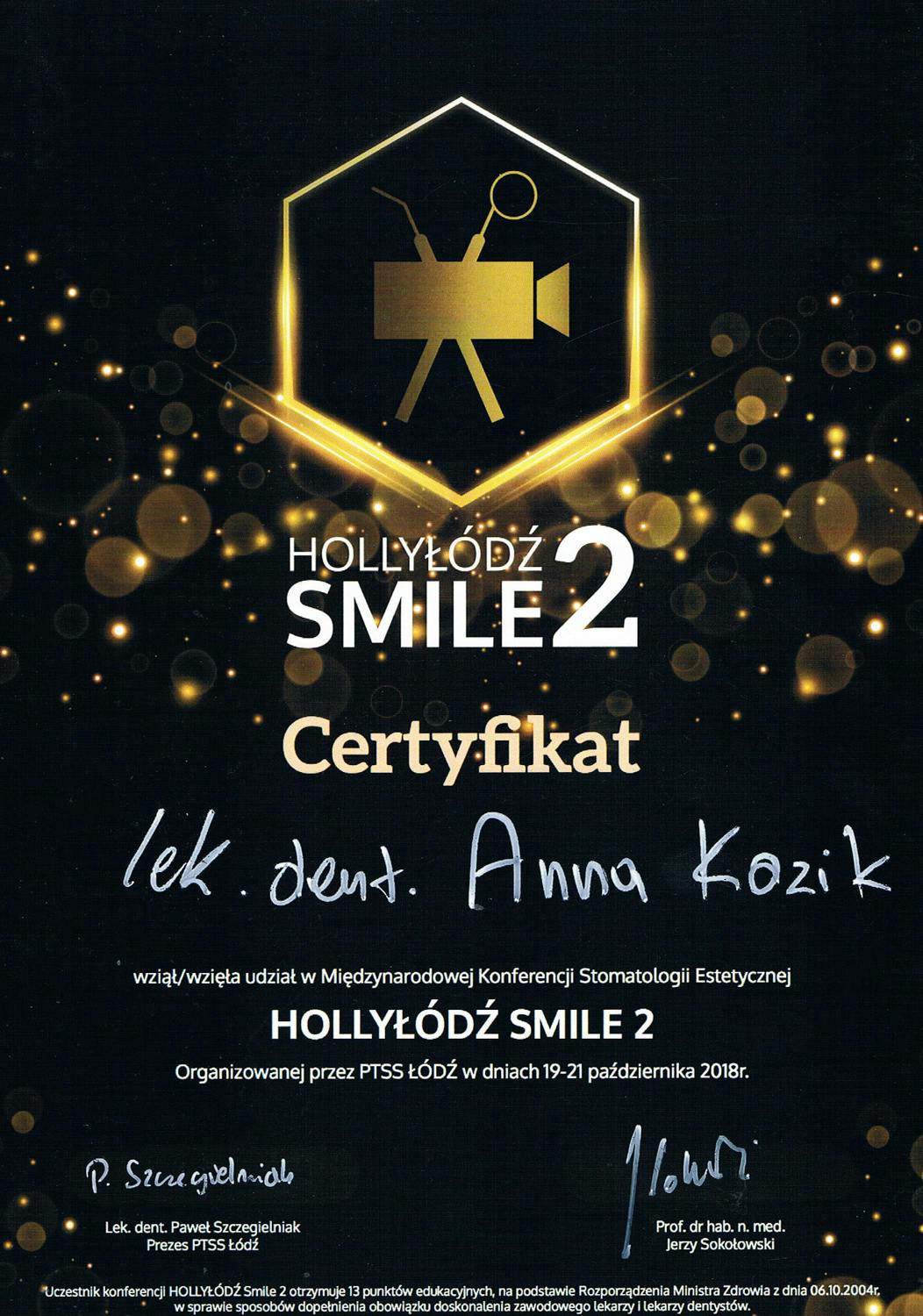 Certyfikat Anna Kazik