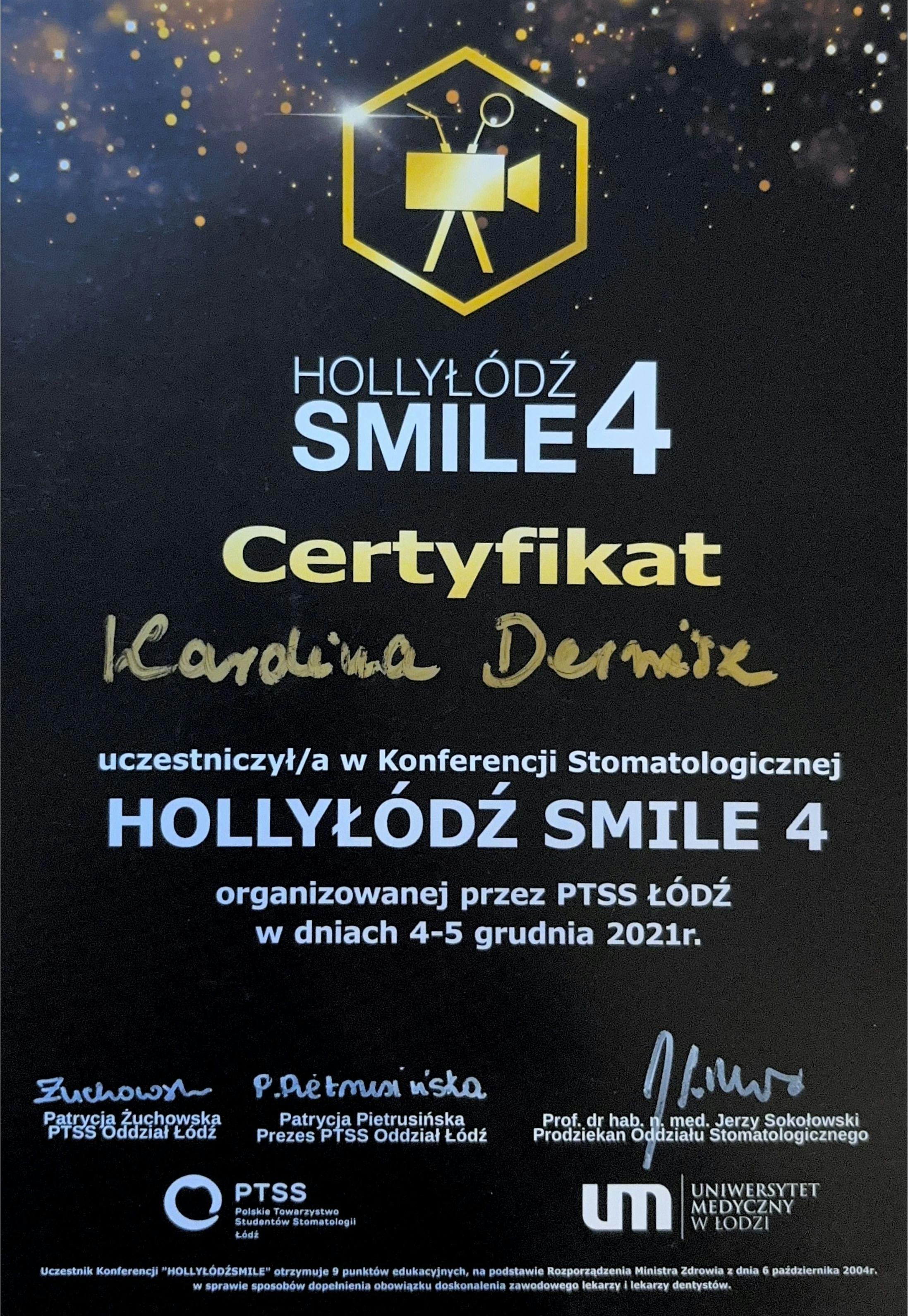 Certyfikat Karolina Derwisz