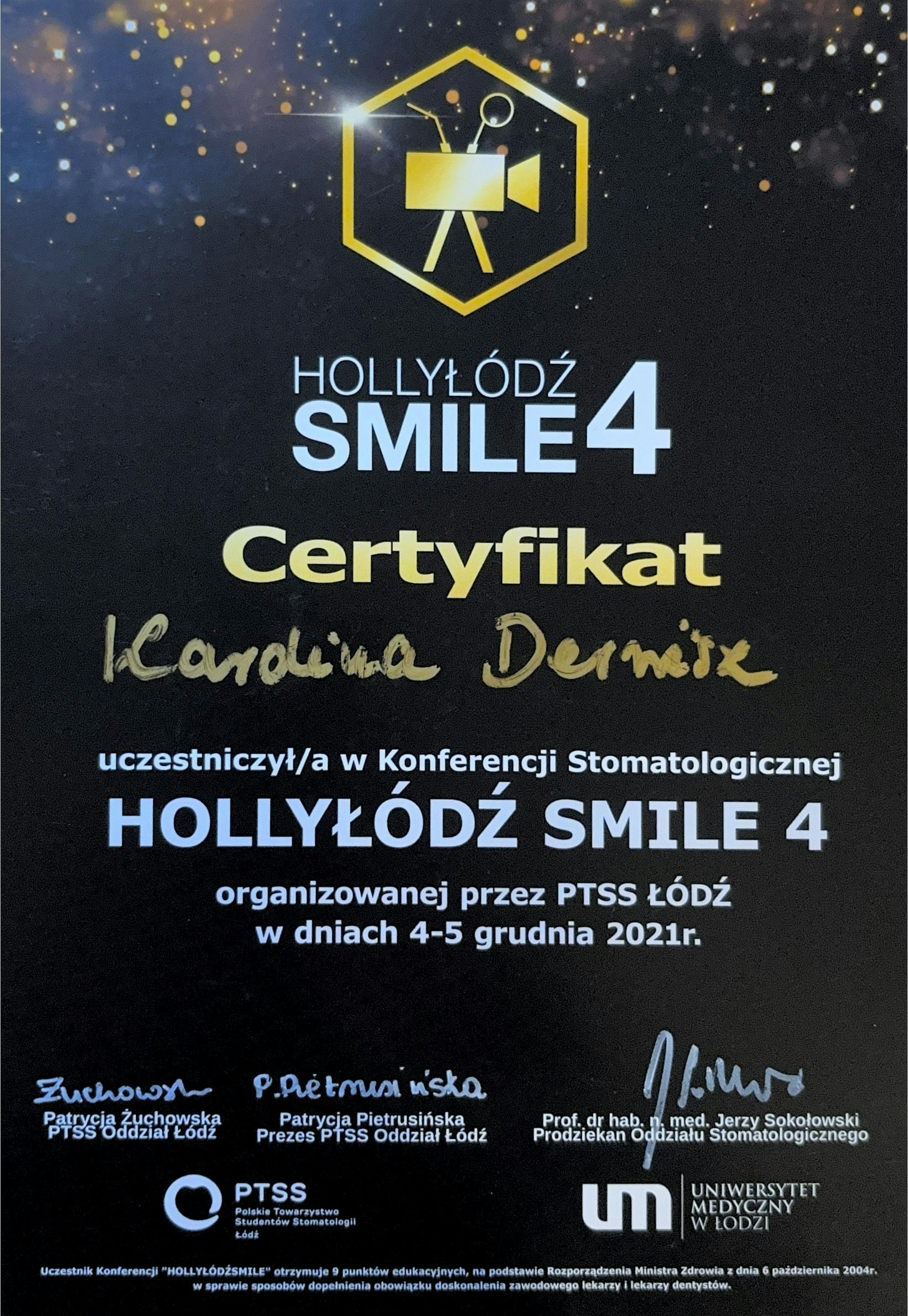 Certyfikat Karolina Derwisz