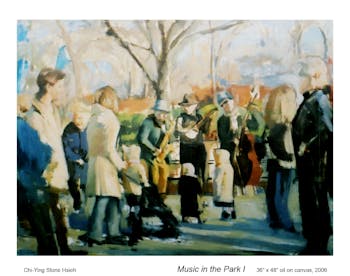 <<Music in the Park #1>> 36" x 48" Oil on canvas 2006