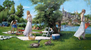 <<A Sunny Day>>  22" x 40"  oil on canvas  2015