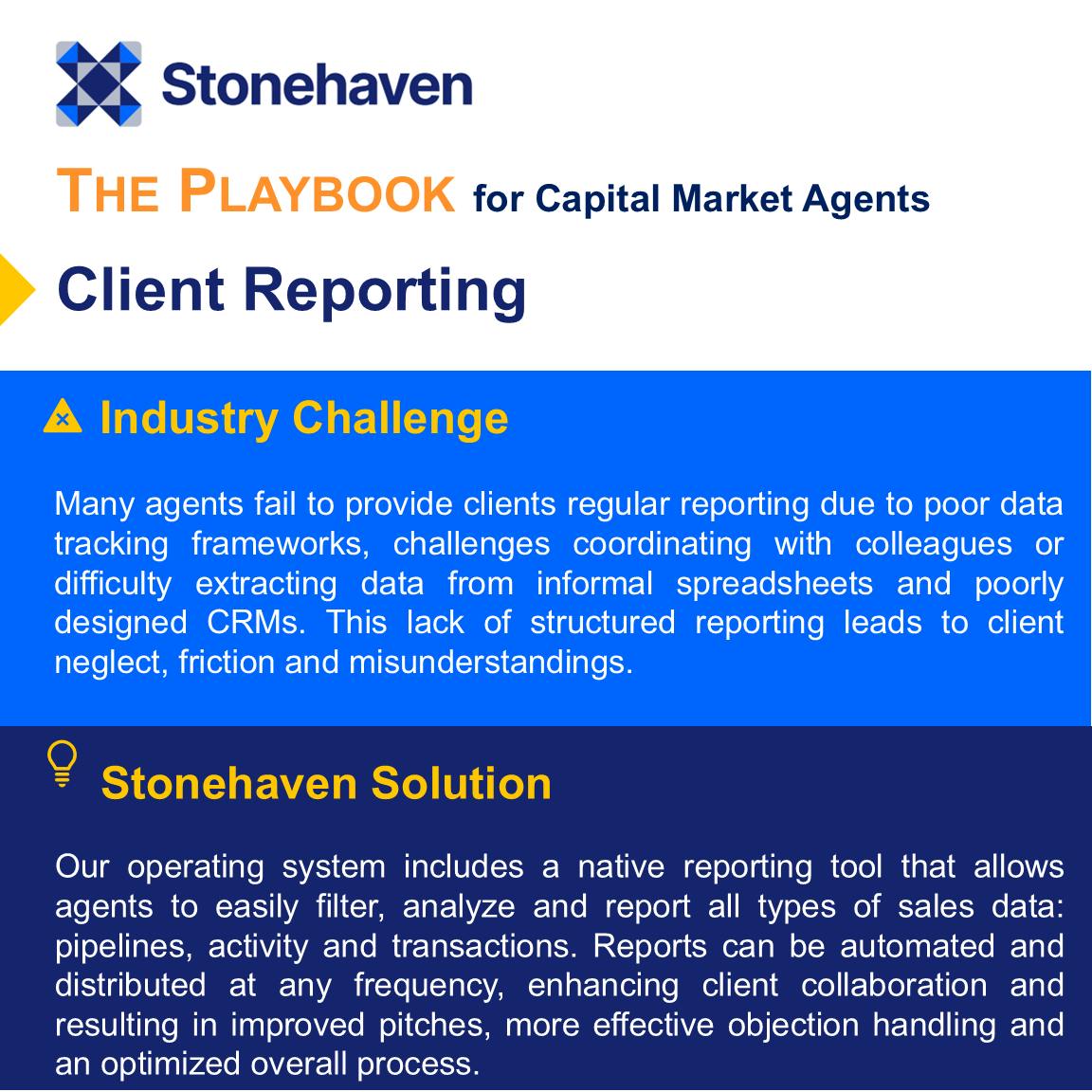 The PLAYBOOK for Capital Market Agents - Client Reporting
