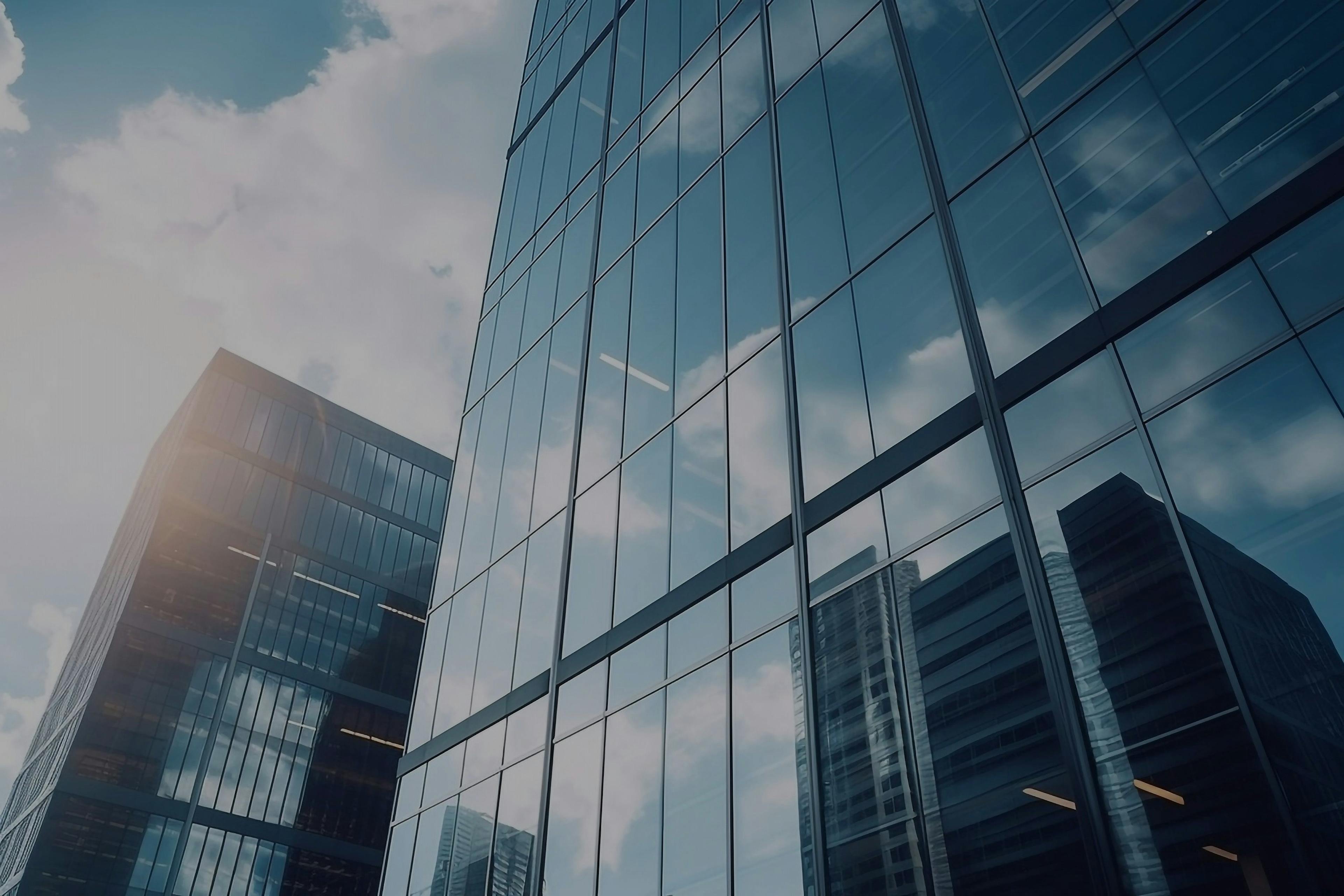 Stock image of city buildings. 