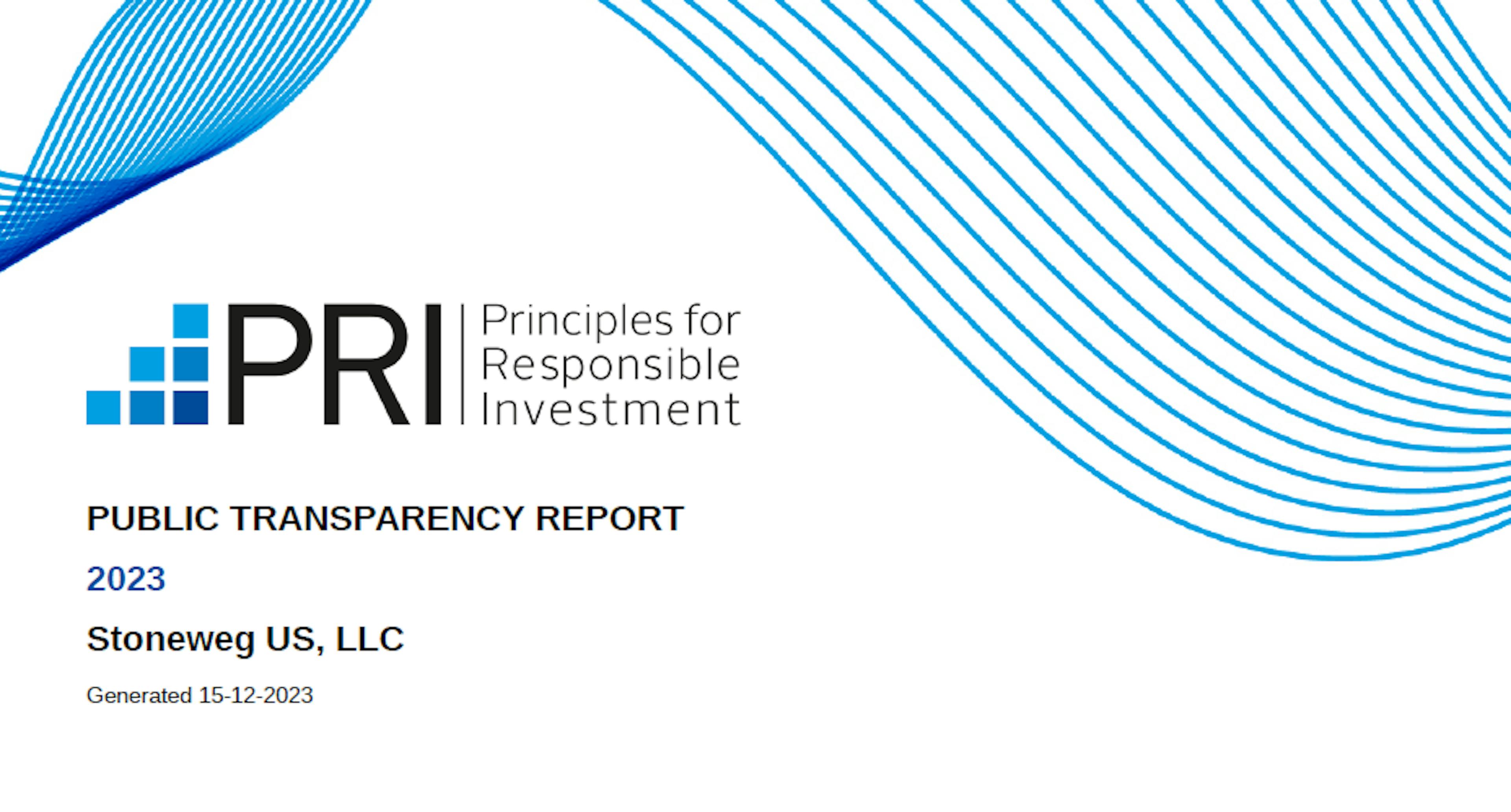 2023 UN PRI Transparency Report Cover Image