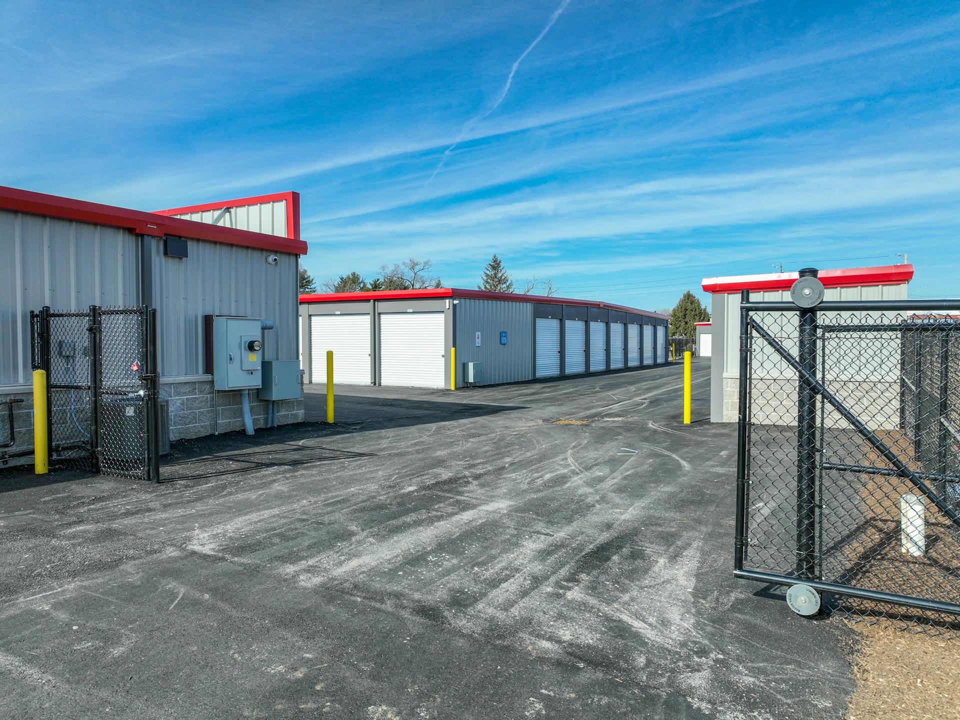 exterior security gate to storage facility