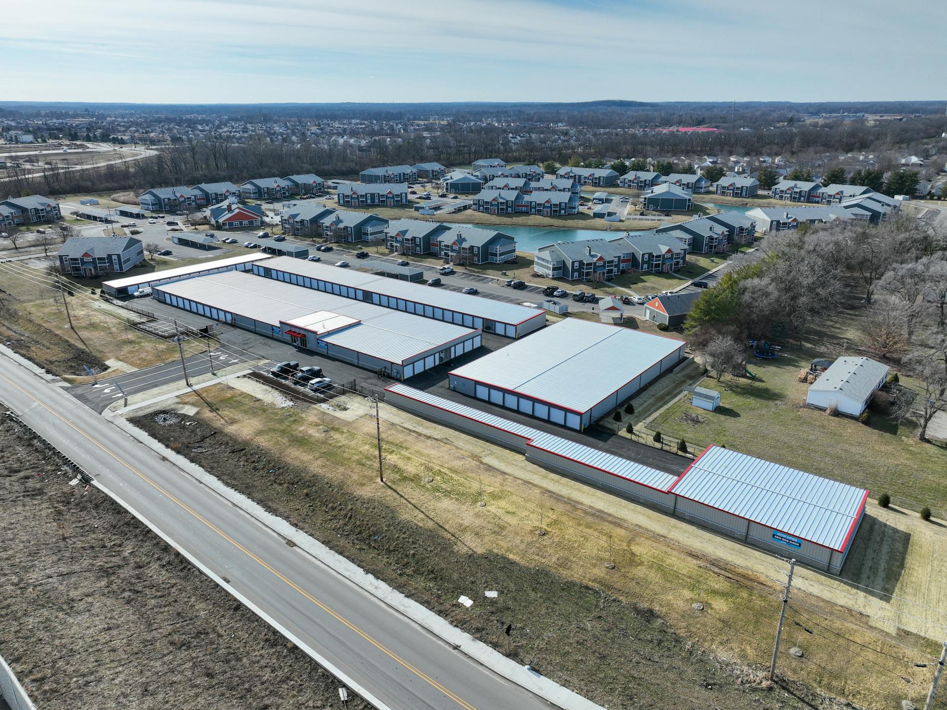 drone image of storage facility 